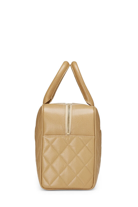 Chanel - Beige Quilted Caviar Bowler