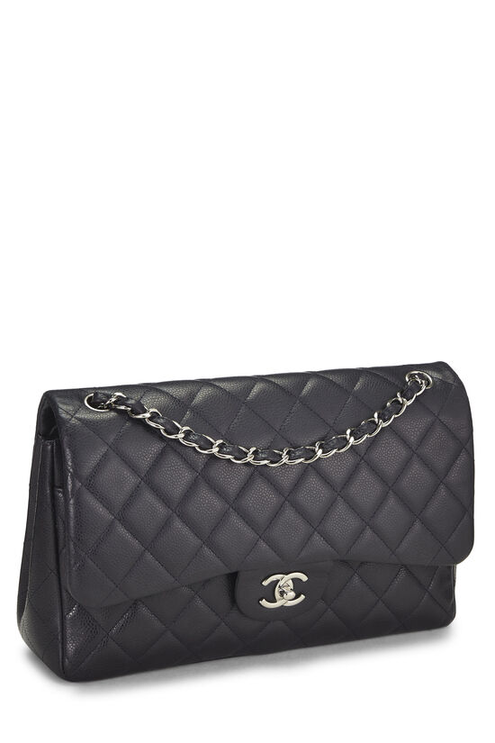 Navy Quilted Caviar New Classic Double Flap Jumbo, , large image number 1