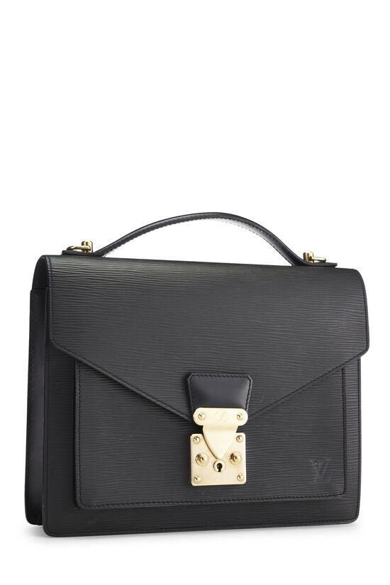 Vintage LOUIS VUITTON Monceau Black Shoulder Bag Epi Leather with