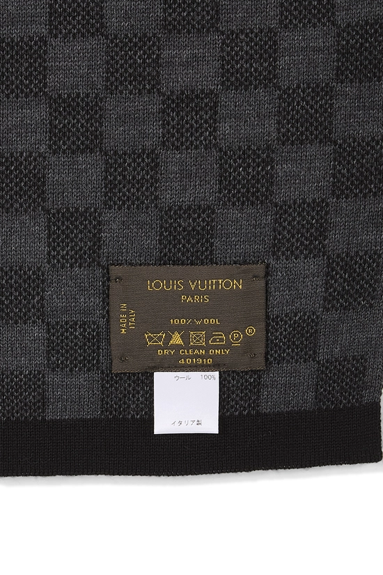 Black Damier Wool Muffler, , large image number 1