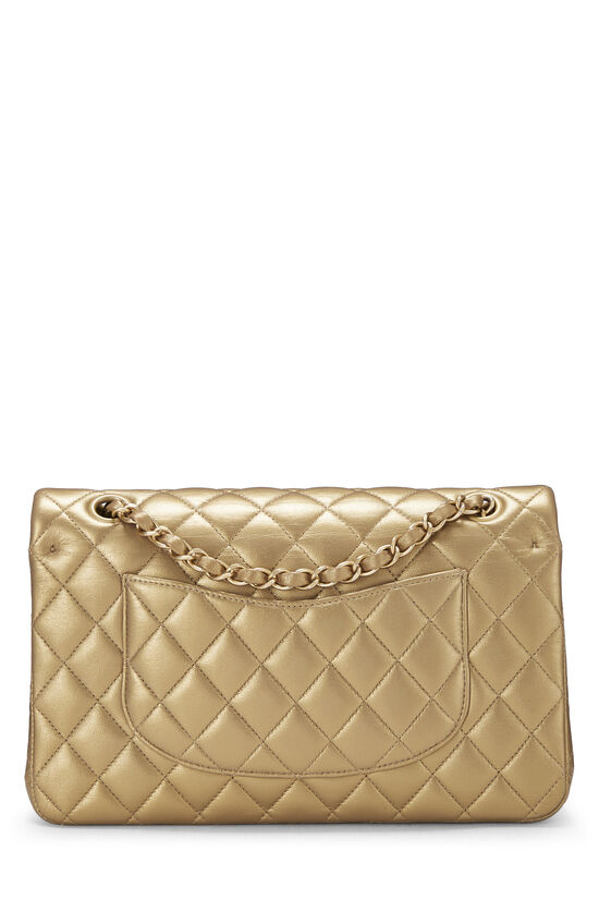 Chanel Vintage Classic Double Flap Quilted Lambskin Gold-tone Medium Black  - US