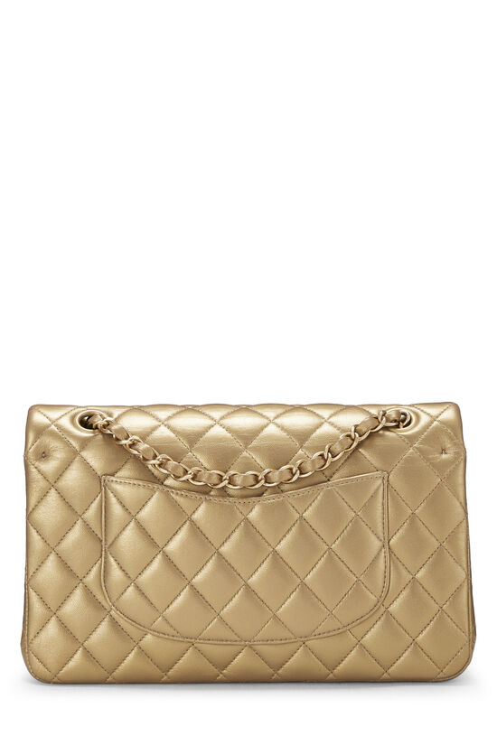 Paris-Egypt Metallic Gold Quilted Lambskin Classic Double Flap Medium, , large image number 3