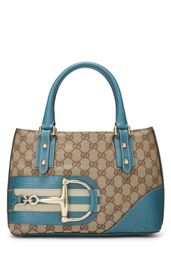 Blue Original GG Canvas Web Hasler Tote Small, , large image number 0