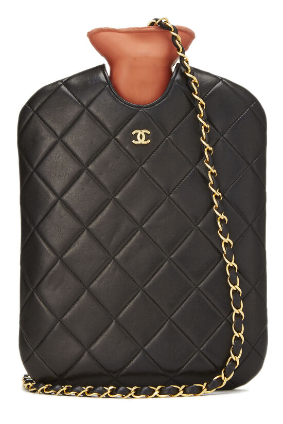 Chanel - Black Quilted Lambskin Heating Pad Set