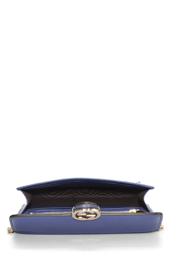 Blue Leather Interlocking Wallet On Chain (WOC) Small, , large image number 5