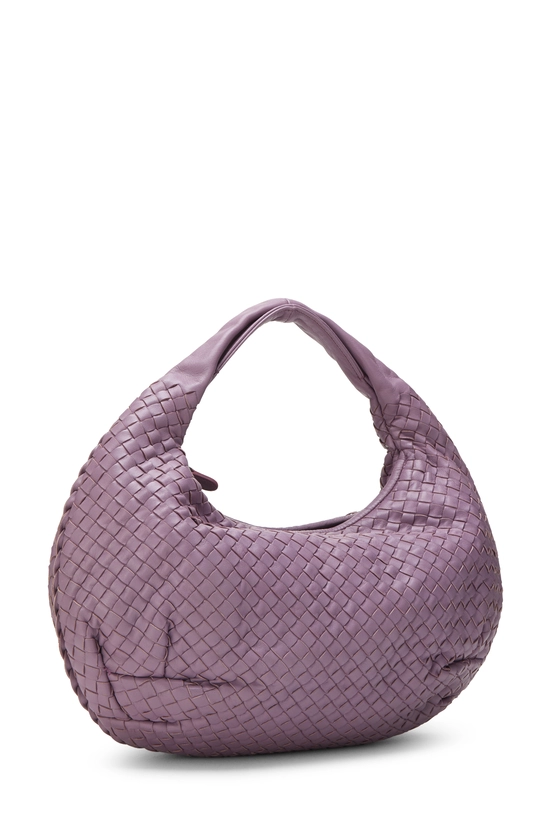 Purple Intrecciato Leather Belly Hobo Large, , large image number 1