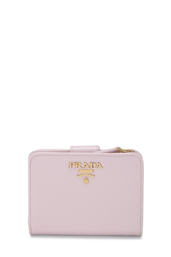 Pink Saffiano Zip Around Compact Wallet, , large image number 0