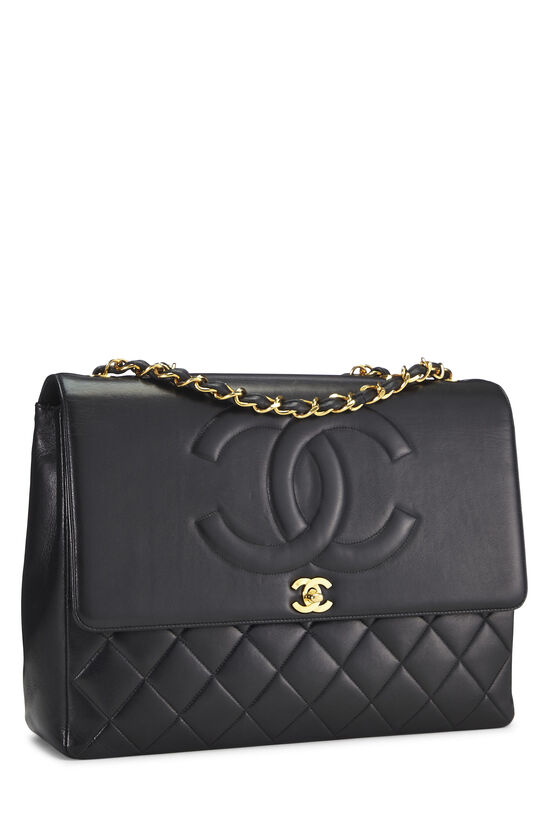VINTAGE CHANEL BACKPACK TIMELESS FLAP LOGO CC IN CAVIAR LEATHER