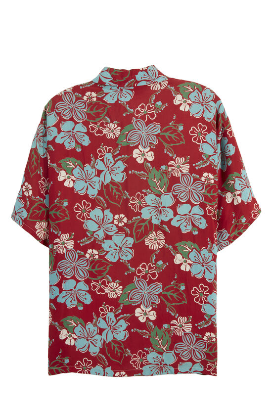 Red Floral Kuonakakai Hawaiian Shirt, , large image number 1