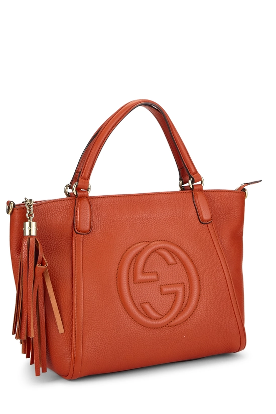 Orange Grained Leather Soho Top Handle Bag, , large image number 1