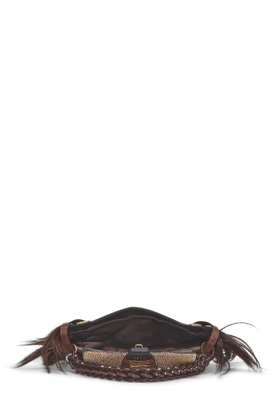 Brown Ponyhair Compilation Shoulder Bag, , large image number 5