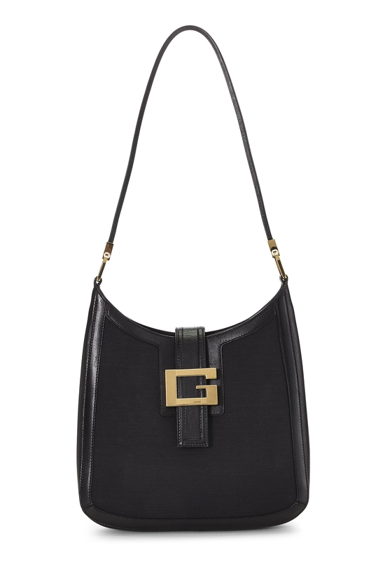 Black Canvas Shoulder Bag Small, , large image number 0