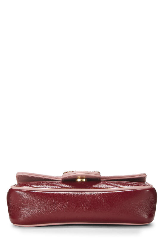 Red Leather Torchon GG Marmont Shoulder Bag Min, , large image number 4