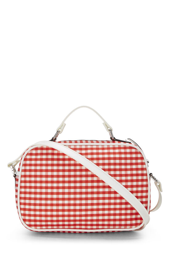 Red & White Gingham Canvas Shoulder Bag, , large image number 3