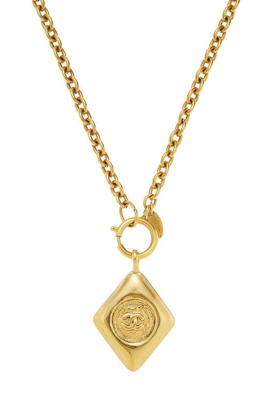 Gold 'CC' Diamond Necklace, , large image number 1