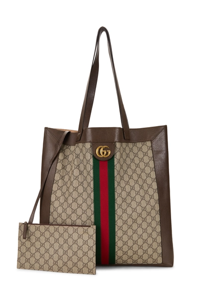 Gucci Brown GG Supreme Canvas Ophidia Tote Large