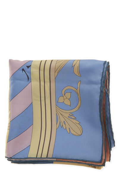Multicolor 'Astrologie Nouvelle' Silk Scarf 140, , large