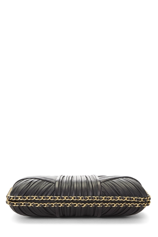 Black Lambskin Chain Around Clutch, , large image number 4