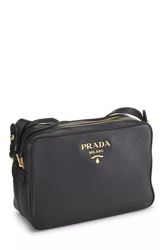 Black Vitello Daino Double Zip Camera Bag, , large image number 1