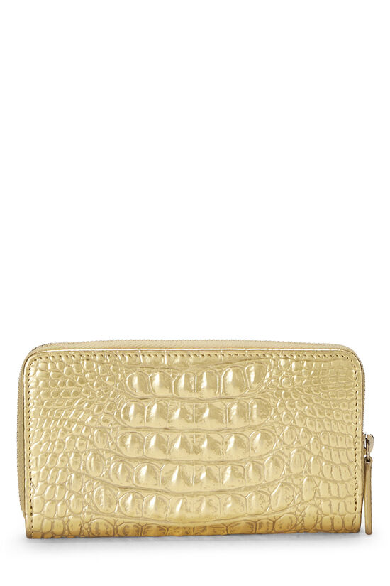 Chanel Gold Embossed Crocodile Wallet Q6A04O3MDB001