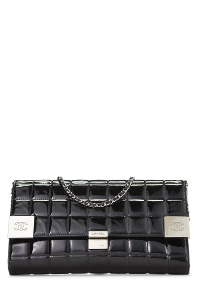 Black Patent Leather Chocolate Bar Clutch