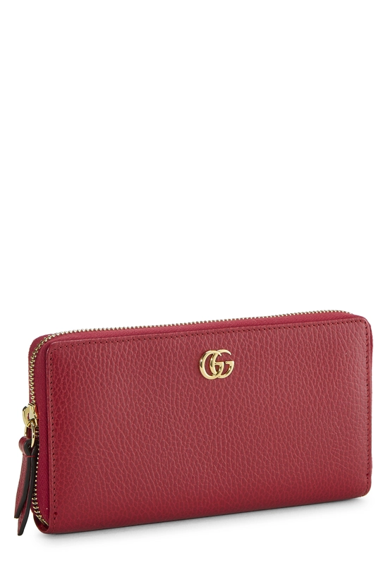 Red Leather GG Zip Around Wallet, , large image number 1