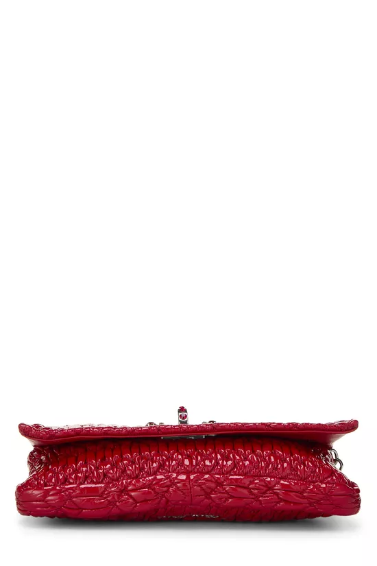 Red Nappa Crystal Flap Shoulder Bag, , large image number 4