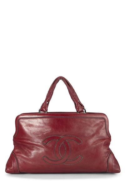 Burgundy Calfksin East/West Soho Chain Tote