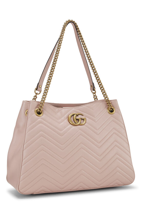 Pink Leather GG Marmont Chain Tote, , large image number 1