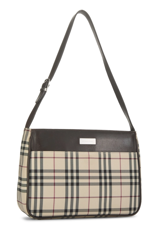 Brown Nylon House Check Shoulder Bag Small, , large image number 1