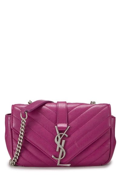 Pink Calfskin Chevron College Wallet on Chain (WOC)