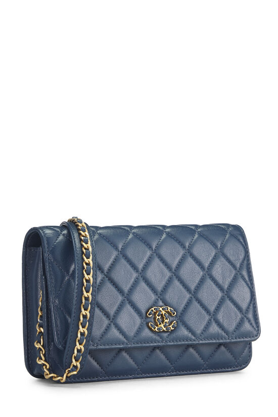 Blue Quilted Lambskin Infinity Wallet on Chain (WOC), , large image number 1