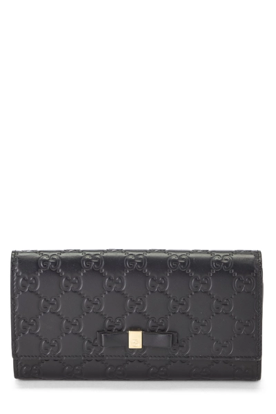 Black Guccissima Continental Bow Wallet