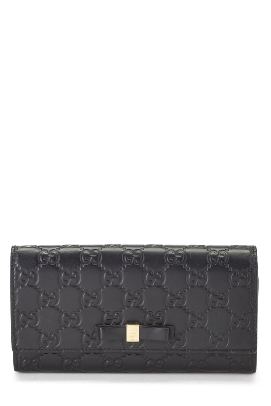 Black Guccissima Continental Bow Wallet, , large image number 0