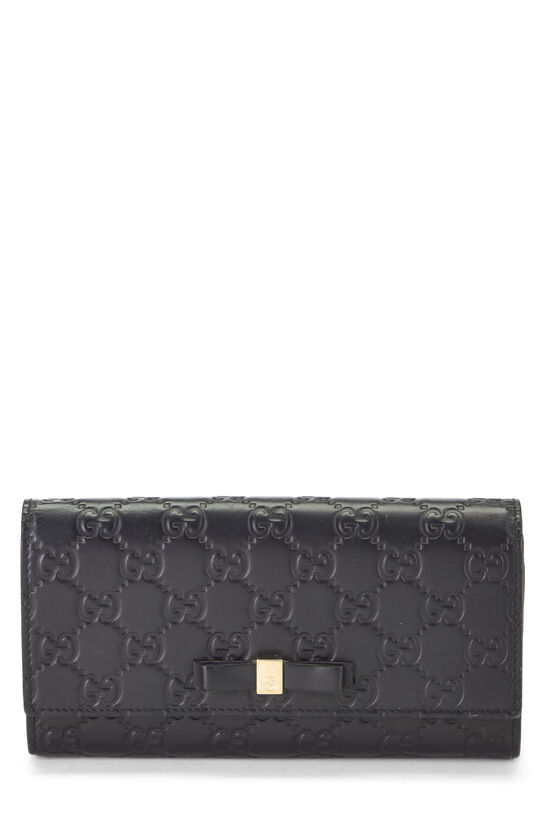Black Guccissima Continental Bow Wallet, , large image number 0