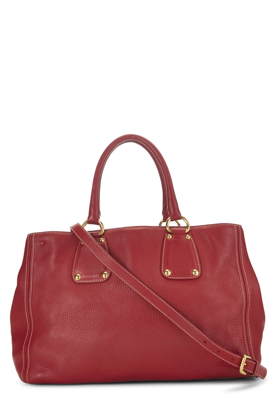 Red Vitello Daino Convertible Tote Small, , large image number 3