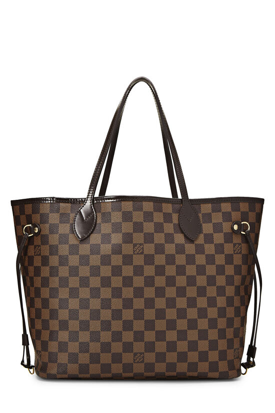 Louis Vuitton Neverfull MM Damier tote/Brown Canvas, Red Lining