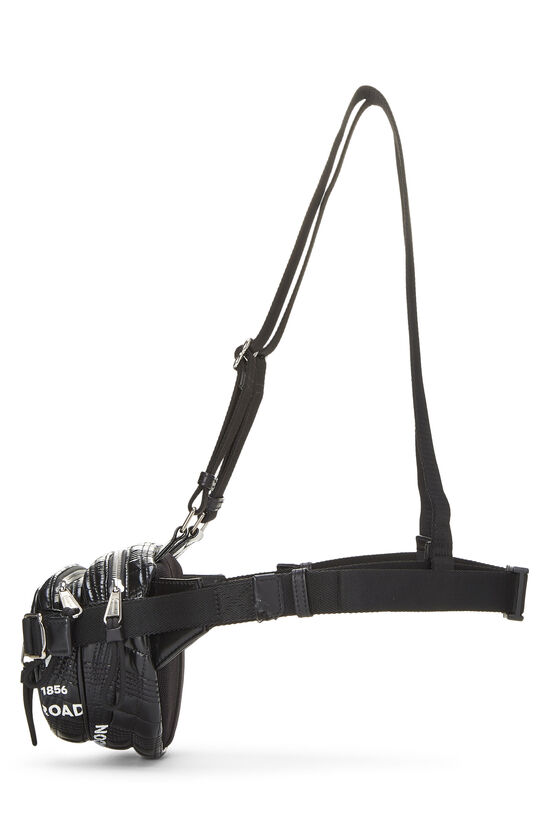 Black Coated Canvas Horseferry Cannon Belt Bag, , large image number 4