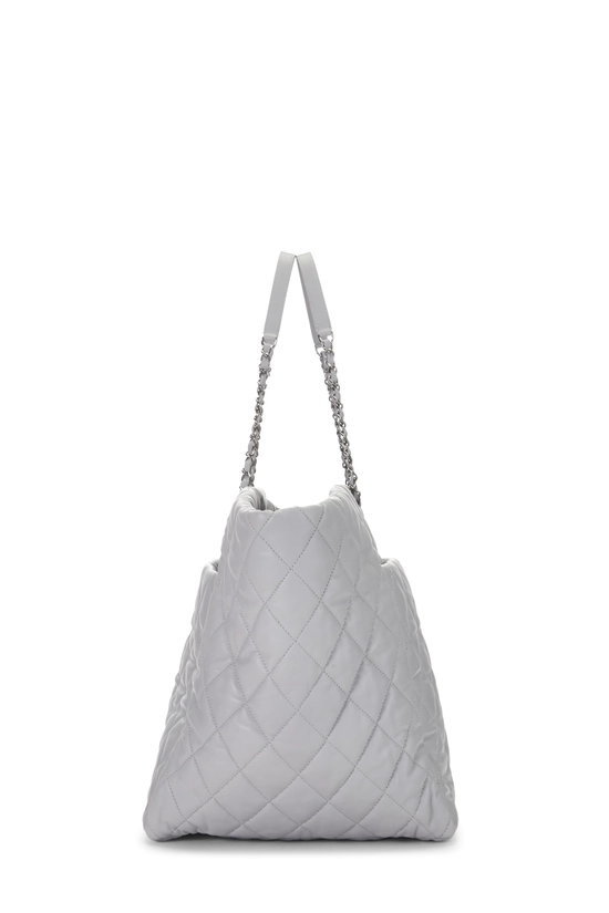 Grey Quilted Lambskin Shopping Tote Large, , large image number 2