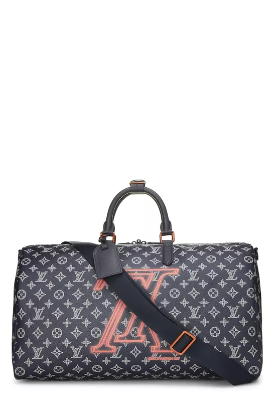 Kim Jones x Louis Vuitton Navy Monogram Upside Down Keepall Bandouliere 50, , large image number 0