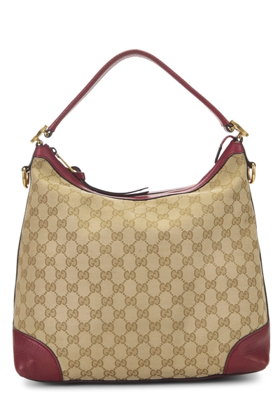 Gucci Red Original GG Canvas Miss GG Hobo Large