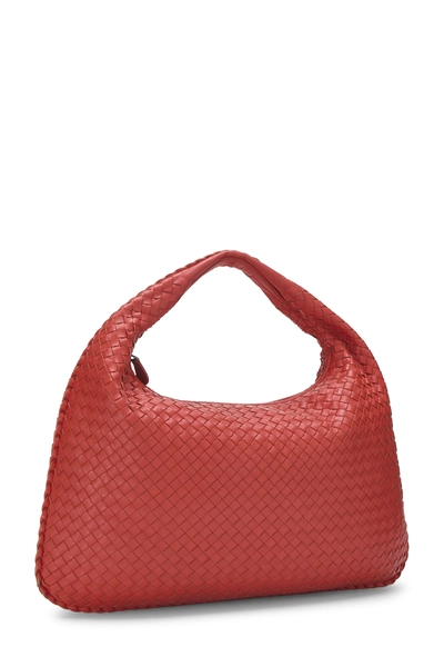 Red Intrecciato Veneta Hobo Medium, , large