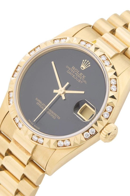 Black Onyx Dial with Pyramid Diamond Bezel President 68258 31mm, , large image number 1