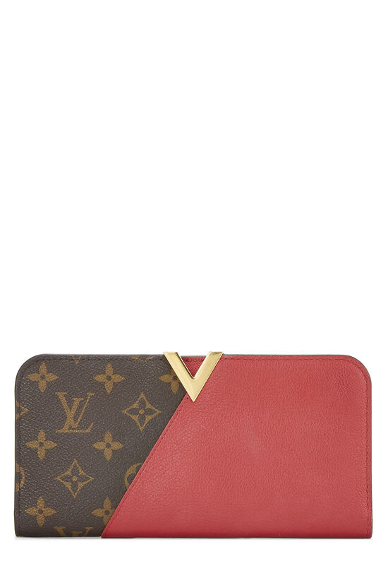 Louis Vuitton Monogram Canvas & Red Leather Kimono Wallet