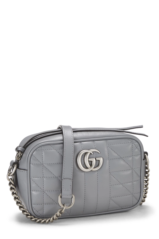 Grey Leather GG Marmont Crossbody Bag Small, , large image number 1