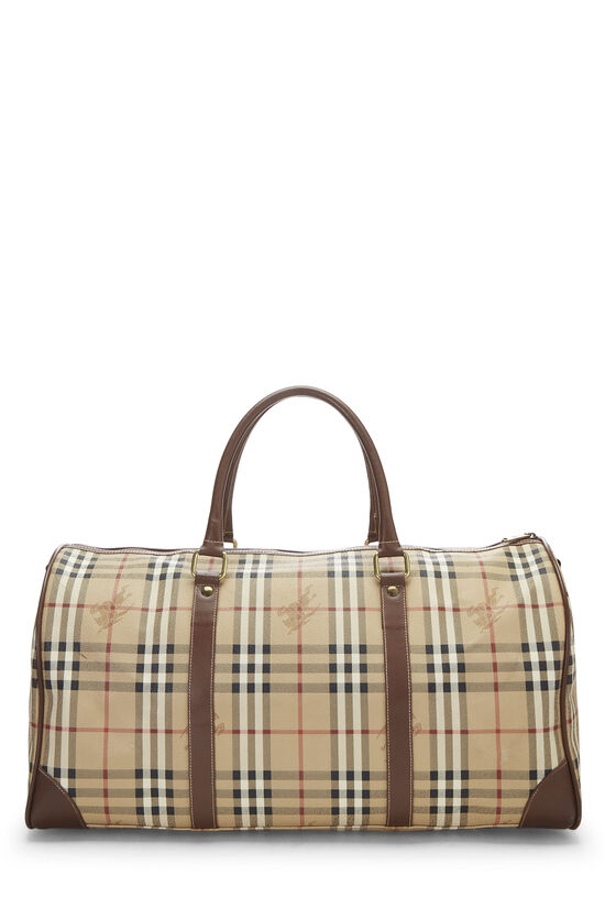 Brown Haymarket Check Coated Canvas  Duffle Bag, , large image number 4