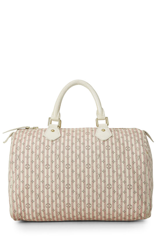 Louis Vuitton - Pink & White Monogram Mini Lin Croisette Speedy 30