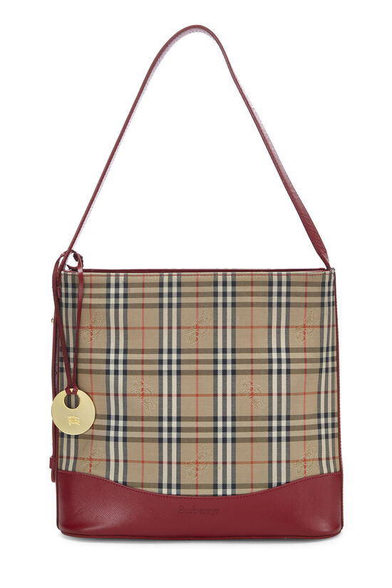 Red Haymarket Check Canvas Shoulder Bag Small, , large image number 1