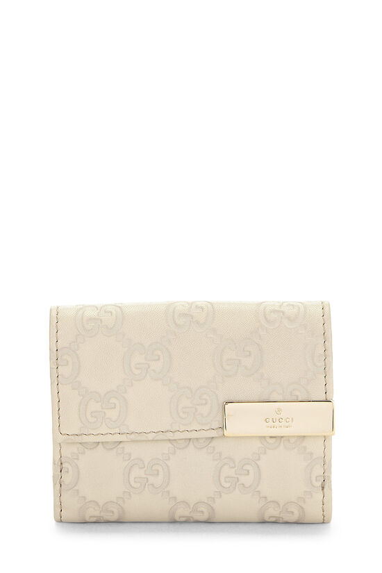 White Guccissima Compact Wallet, , large image number 0
