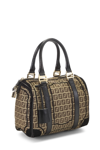 Fendi Black Zucchino Canvas Boston Mini — photo 2